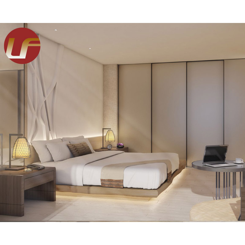 مجموعة أثاث غرفة نوم فندق خشبي حديث مزود